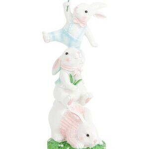 NWT BELLA LUX Stacked Bunnies Decor